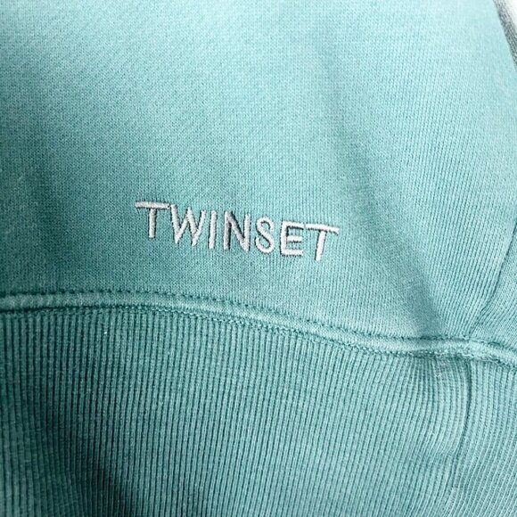 Twinset Milano Sweatshirt Womens XXL Green Ombre Tie-Dye Fringed Top Boho - Picture 4 of 16